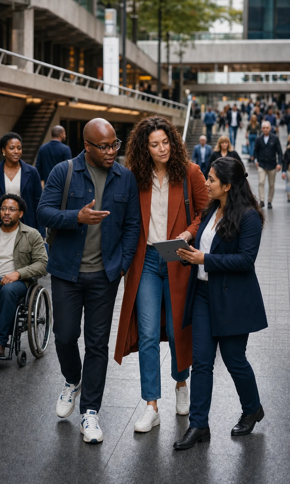 Diverse professionals overleggen in de Koopgoot in Rotterdam